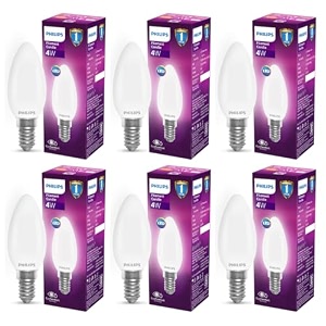 philips 4-watt filament candle led bulb  diffused candle bulb for home amp decoration  bulb base e14 warm white  pack of 6