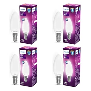 philips 4-watt filament candle led bulb  diffused candle bulb for home amp decoration  bulb base e14 cool white  pack of 4