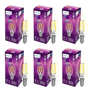 philips 4-watt filament candle led bulb  clear candle bulb for home amp decoration  bulb base e14 cool white  pack of 6
