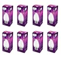 PHILIPS 4-watt Filament Candle LED Bulb | Diffused Candle Bulb for Home &amp; Decoration | Bulb Base: E27, Warm White | Pack of 8