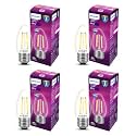 PHILIPS 4-watt Filament Candle LED Bulb | Clear Candle Bulb for Home &amp; Decoration | Bulb Base: E27, Cool White | Pack of 4