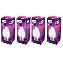 PHILIPS 4-watt Filament Candle LED Bulb | Diffused Candle Bulb for Home &amp; Decoration | Bulb Base: E27, Warm White | Pack of 4