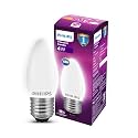 Philips 4-watt Filament Candle LED Bulb | Diffused Candle Bulb for Home &amp; Decoration | Bulb Base: E27, Cool White | Pack of 1
