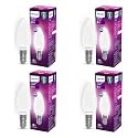 PHILIPS 4-watt Filament Candle LED Bulb | Diffused Candle Bulb For Home &amp; Decoration | Bulb Base: E14, Cool White | Pack of 4