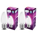 PHILIPS 4-watt Filament Candle LED Bulb | Diffused Candle Bulb for Home &amp; Decoration | Bulb Base: E27, Cool White | Pack of 2