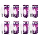 Philips 4-watt Filament Candle LED Bulb | Diffused Candle Bulb For Home &amp; Decoration | Bulb Base: E14, Cool White | Pack of 8