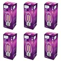 PHILIPS 4-watt Filament Candle LED Bulb | Clear Candle Bulb for Home &amp; Decoration | Bulb Base: E27, Warm White | Pack of 6