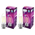 PHILIPS 4-watt Filament Candle LED Bulb | Clear Candle Bulb for Home &amp; Decoration | Bulb Base: E27, Cool White | Pack of 2