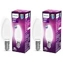 Philips 4-watt Filament Candle LED Bulb | Diffused Candle Bulb For Home &amp; Decoration | Bulb Base: E14, Warm White | Pack of 2