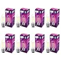 Philips 4-watt Filament Candle LED Bulb | Clear Candle Bulb for Home &amp; Decoration | Bulb Base: E27, Cool White | Pack of 8