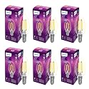 Philips 4-watt Filament Candle LED Bulb | Clear Candle Bulb for Home &amp; Decoration | Bulb Base: E14, Cool White | Pack of 6