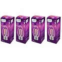 PHILIPS 4-watt Filament Candle LED Bulb | Clear Candle Bulb for Home &amp; Decoration | Bulb Base: E27, Warm White | Pack of 4