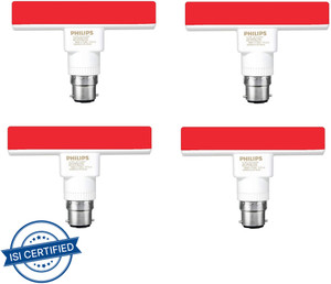 philips 5w b22 t-bulb red 5 w 10 cm tube light pack of 4