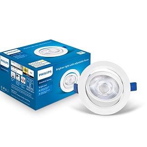 philips polycarbonate 6 watt white led ceiling cob round spot light with adjustable tiltcut out 73mmwarm white pack of 1 bright spot