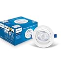 Philips polycarbonate 6 Watt White LED Ceiling COB Round Spot Light with Adjustable Tilt|Cut out: 73mm|Natural White, Pack of 1 (Bright Spot)
