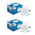 Philips Polycarbonate 6 Watt White Led Ceiling Cob Round Spot Light With Adjustable Tilt|Cut Out: 73Mm|Warm White,Pack Of 2 (Brightspot)