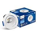 Philips Aluminium 7-watt Round LED COB Spot Light|3 Colors in 1 Astra Spot LED Spotlight for Display &amp; Decorations|Adjustable and Tiltable|Cut Out: 67mm, Color: Tunable White, Pack of 1
