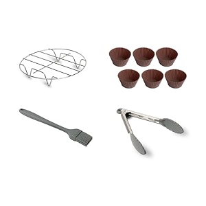 philips airfryer breakfast kit with toast rack muffin cups oil brush tong hd982501 compatible with large airfryer