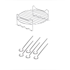 philips airfryer party sizzler kit with double layer grill rack skewers hd981501 compatible with large airfryer