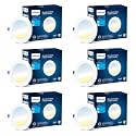 Philips Astra Sleek 10-watt Round LED Downlighter | 3 Colors in 1 Recessed LED Downlight | LED Ceiling Light for Home and Hall | Cut Out: 4.3 inch, Color: Tunable White, Pack of 6