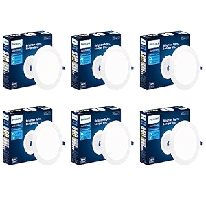philips astra sleek 15-watt round led downlighter polycarbonate  led ceiling light for home and hall  cut out 140 mm color warm white pack of 6
