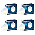 PHILIPS Astra Sleek 15-watt Round LED Downlighter | 3 Colors in 1 Recessed LED Downlight | LED Ceiling Light for Home and Hall | Cut Out: 6 inch, Color: Tunable White, Pack of 4, Polycarbonate
