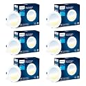 Philips Astra Sleek 15-watt Round LED Downlighter | 3 Colors in 1 Recessed LED Downlight | LED Ceiling Light for Home and Hall | Cut Out: 6 inch, Color: Tunable White, Pack of 6