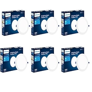 philips astra sleek 22-watt round led downlighter  led ceiling light for home and hall  cut out 188 mm color natural white pack of 6