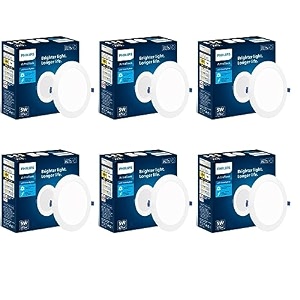 philips astra sleek 5-watt round led downlighter  led ceiling light for home and hall  cut out 75 mm color warm white pack of 6