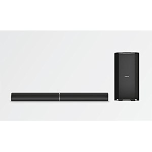 philips convertible soundbar mms8090b94 21 channel 80w optical-connectivity option with supporting usb aux fm amp remote control black