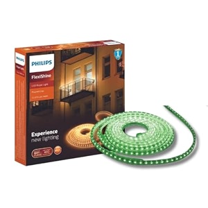 philips flexishine 5 meter plug n play led rope light green - waterproof ip65 rated and flexible