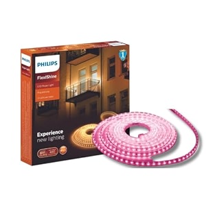 philips flexishine 5 meter plug n play led rope light pink - waterproof ip65 rated and flexible