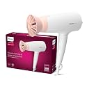 Philips Foldable Hair Dryer 1600 Watts| Powerful Salon-like Blow Drying with Less Heat | 3 Heat Settings with Cool Shot (Hot/Cool/Warm) | ThermoProtect Airflower Attachment- Pink | BHD308/30 - White | Perfect Blow Dry &amp; S