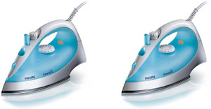 philips gc101570 pack of 2 1200 w steam iron white and blue