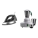 Philips GC181 Heavy Weight 1000-Watt Dry Iron (Black) &amp; Philips HL1606 500-Watt Mixer Grinder with 3 Jars (Green)