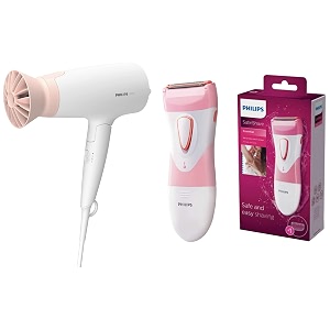 philips hair dryer bhd30830 1600 watts thermoprotect airflower 3 heat amp speed settings for quick drying amp cordless satinshave wet amp dry electric shaver hp6306multicolor