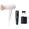 PHILIPS Hair Dryer Bhd308/30 1600 Watts Thermoprotect Airflower, 3 Heat & Speed Settings & Bt3231/15 Smart Beard Trimmer,Power Adapt Technology For Precise Trimming- Quick Charge; 20 Settings, Black