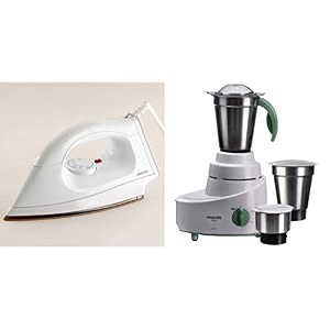 philips hi114 1000-watt golden american heritage soleplate dry iron amp philips hl1606 500-watt mixer grinder with 3 jars green