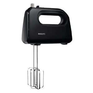 philips hr372010 300 watt lightweight hand mixer blender with 5 speed control settings stainless steel accessories and 2 years warranty with 2 attachments non-slip grip black