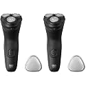 Philips Norelco Shaver 1100 Series, Dry Electric Shaver, 27 Self-Sharpening ComfortCut Blades, 4D Floating Heads, P-Cap, Deep Black, Model S1016/90 (Pack of 2)