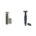 Philips QP2525/10 OneBlade Hybrid Trimmer and Shaver with 3 Trimming Combs (Lime Green) & Philips BG1025/15 Showerproof Body Groomer for Men
