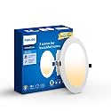 PHILIPS Ultra Glow 10-watt Round LED Downlighter | 3 Colors in 1 Recessed LED Downlight | LED Ceiling Light | Cut Out: 4 inch, Color: Tunable White, Pack of 1-Polycarbonate
