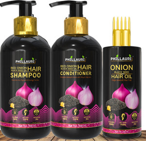 phillauri hair combo  onion shampoo  onion hair conditioner  onion hair growth oil 3 items in the set 3 items in the set