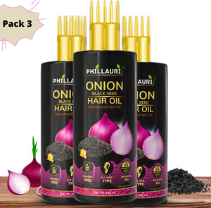 phillauri onion black seed hair oil for hair regrowth and hair fall control hair oil 300 ml