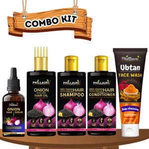 phillauri red onion blackseed hair combo kit with ubtan facewash combo kit 5 items in the set
