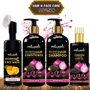 phillauri red onion healthy hair care kit with face kit combo kit 4 items in the set