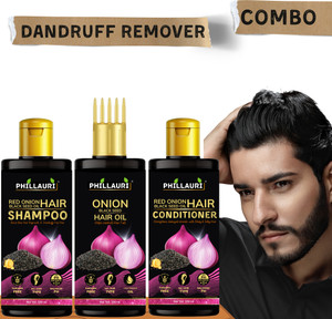phillauri red onion shampoo  red onion hair growth oil for dandruff remover 3 items in the set