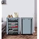 5 Layer Non-Woven Fabric Portable Closet Wardrobe Organizer Storage, 28D x 58W x 91H CM (Grey, Metal)