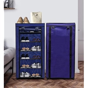 home utility portable space saving 4 layer shoe rack organizer stand black metal