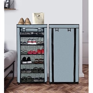 home utility portable space saving 4 layer shoe rack organizer stand black metal